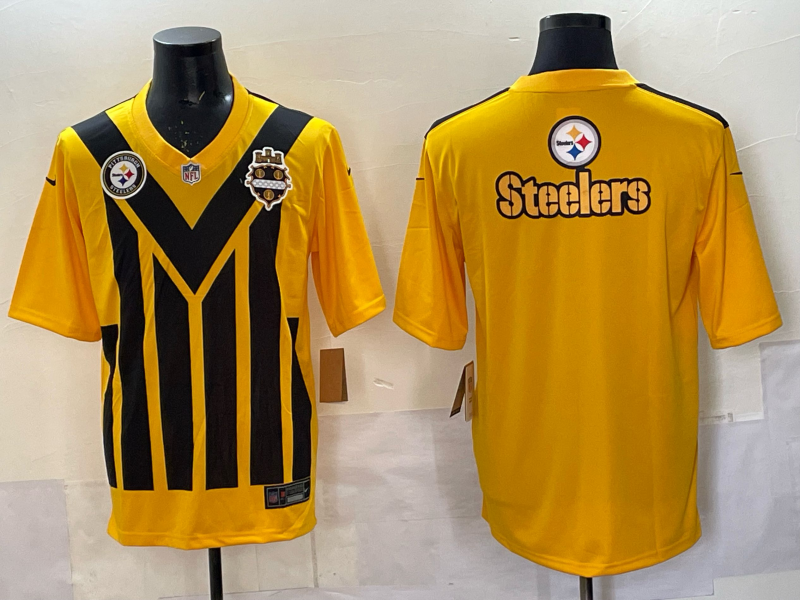 MenPittsburgh Steelers blank yellow Nike NFL 2025 Jersey 04